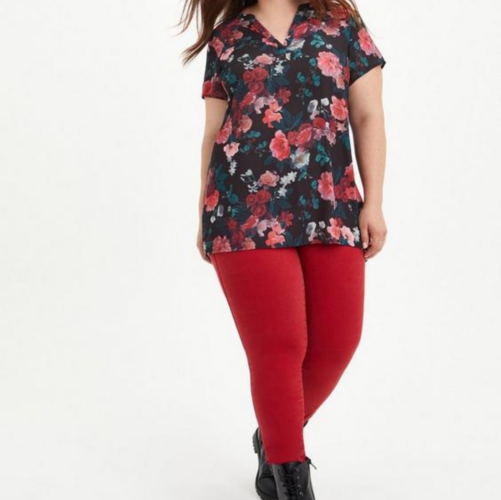 Georgette Hi-Low Tunic Blouse